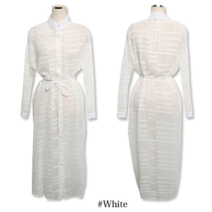 シースルー感のある薄手素材で夏のアウターにぴったり♪シースルーロングシャツ長袖カ… | KawaiCat | 詳細画像7