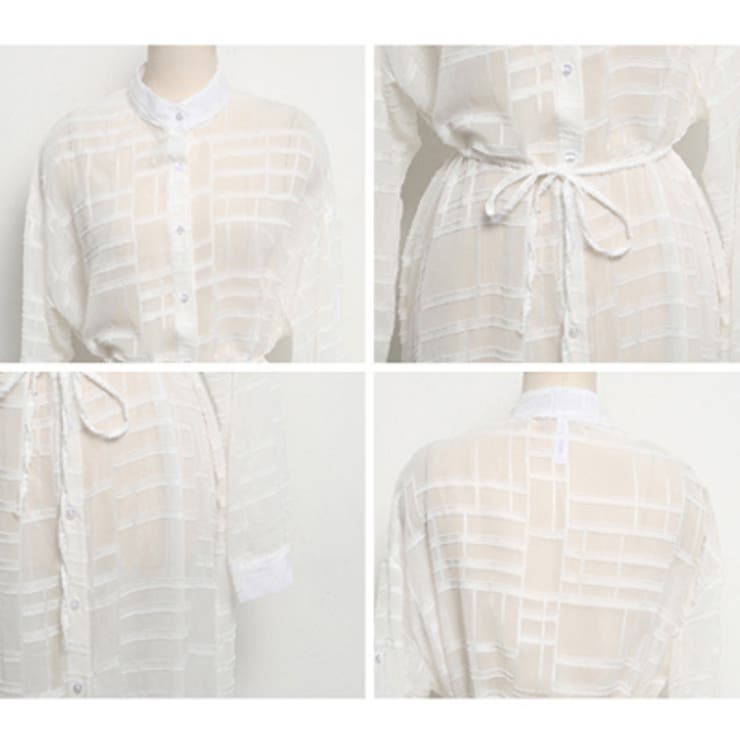 シースルー感のある薄手素材で夏のアウターにぴったり♪シースルーロングシャツ長袖カ… | KawaiCat | 詳細画像8