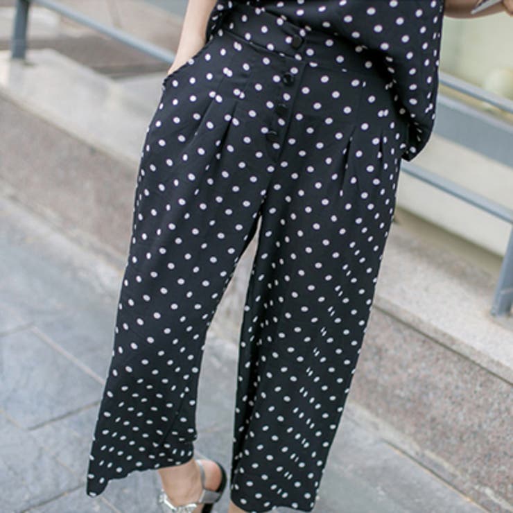 水玉柄が可愛い♪まるでサロペットのような上下セット♪ドット柄キャミソール+クロッ… | KawaiCat | 詳細画像5 