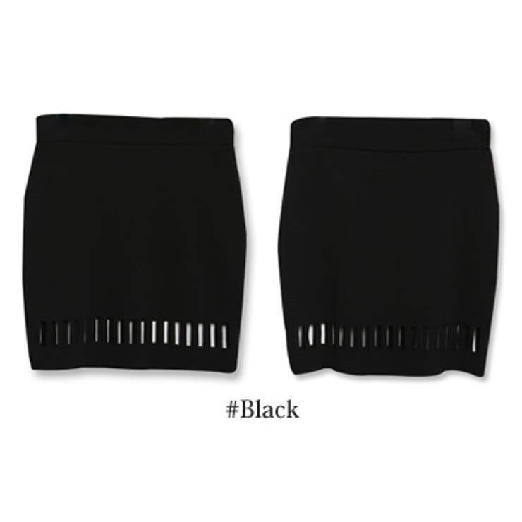 裾のスクエアホールデザインがセクシー♪スクエアホールブラックカラータイトスカート… | KawaiCat | 詳細画像7