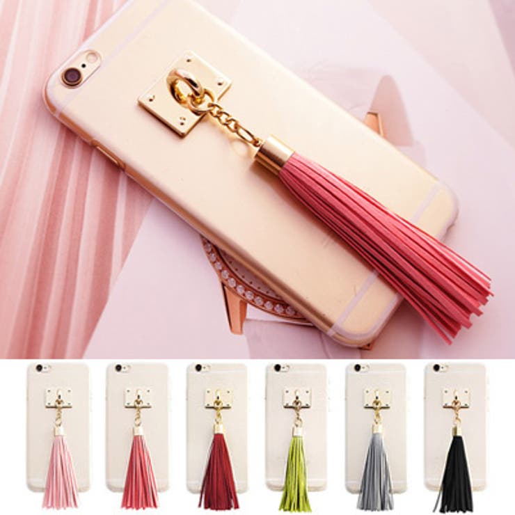 大きなフリンジが可愛い♪透明クリアアクリルタッセル付きスマートフォンケース | KawaiCat | 詳細画像1 