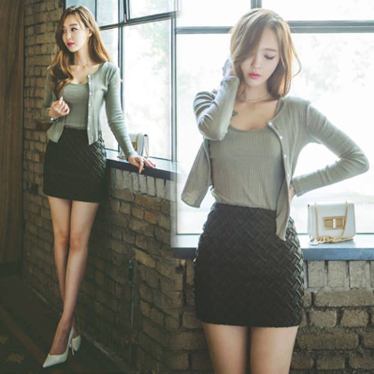 2点カーディガンセット♪リブ生地カーディガン+タンクトップ アンサンブルセット | KawaiCat | 詳細画像5 