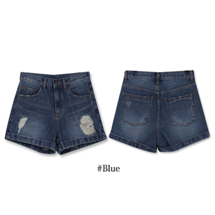 【pt15286】裾ロールアップデザインがポイント♪ダメージ加工ロールアップデニ… | KawaiCat | 詳細画像7 