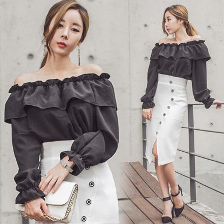 yilon ビジューオフショルダーブラウス 完売品 BIJOU OFFSHOULDER BLOUSE イロン YILON