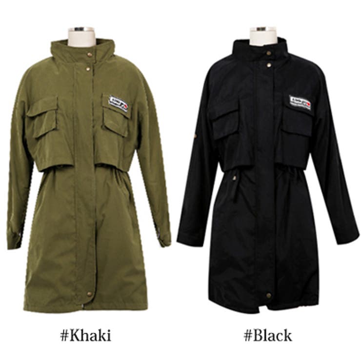 ワッペン付きミリタリーデザインが可愛い♪スタンドカラー