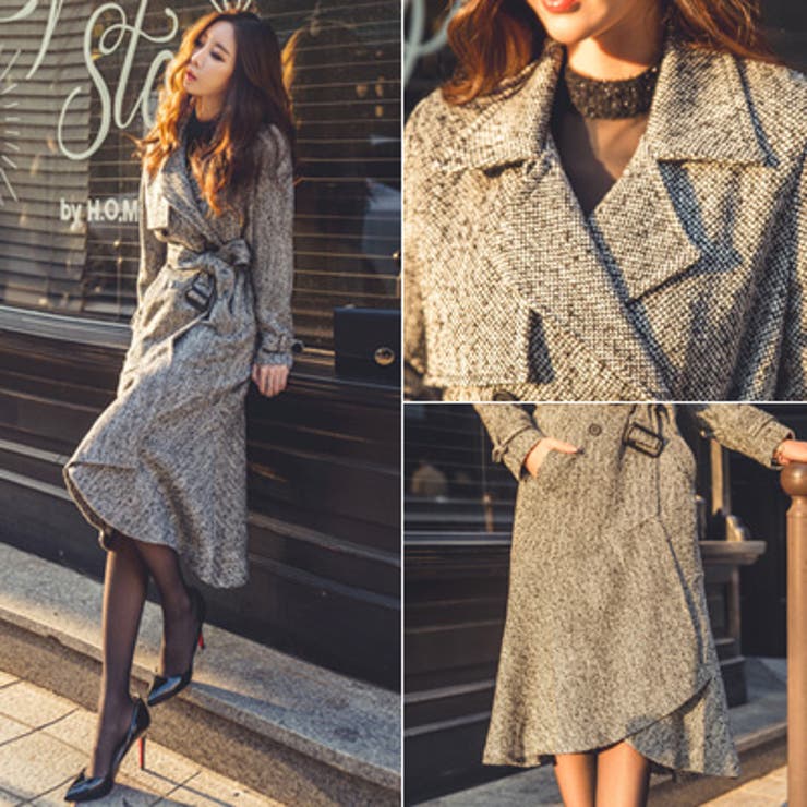 ひらひらとした裾フリルのマーメイドシルエットが女性らしい  