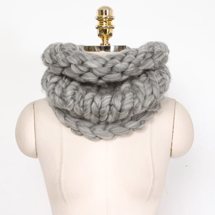 ラクーン　ボリューム配色スヌード ラクーン ボリューム配色スヌード