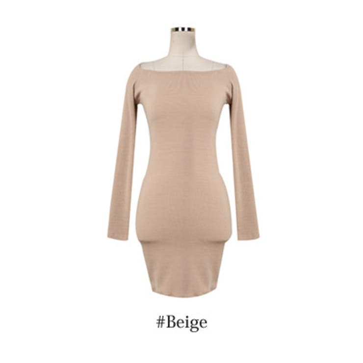 FOXEY フォクシー　オフショルダーニットワンピース ベージュ 美品】 フォクシー オフショルダーニット ワンピース ベージュ