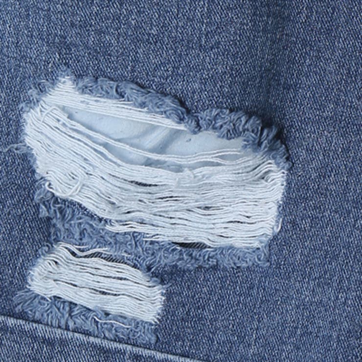 短すぎない丈が合わせやすい♪ダメージ加工ロールアップデニムショートパンツ