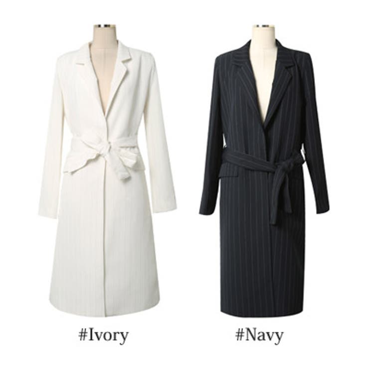 【jk16689】さりげない細かいストライプがオシャレ♪ストライプロング丈ジャケ… | KawaiCat | 詳細画像7 