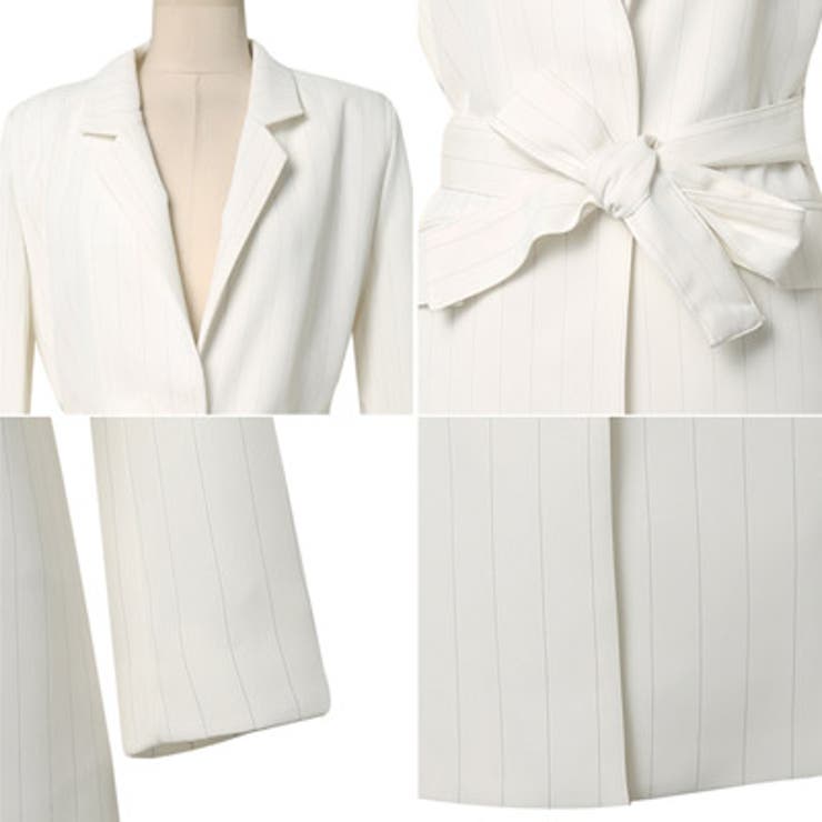 【jk16689】さりげない細かいストライプがオシャレ♪ストライプロング丈ジャケ… | KawaiCat | 詳細画像8 