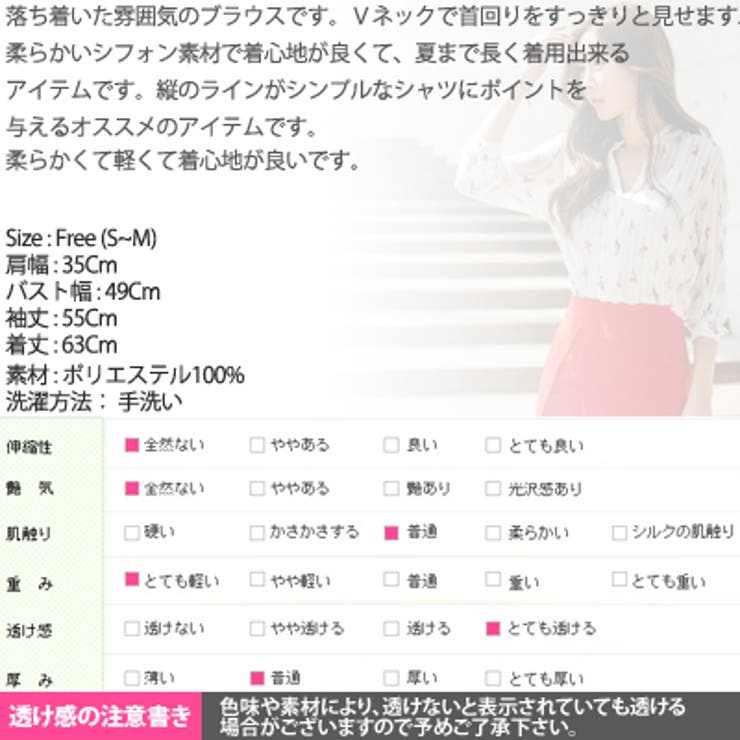 【ts16807】透けて見える素肌が涼しげで爽やか♪Ｖネックシフォン素材ブラウス 透けて見える素肌が涼しげで爽やか♪Vネックシフォン素材