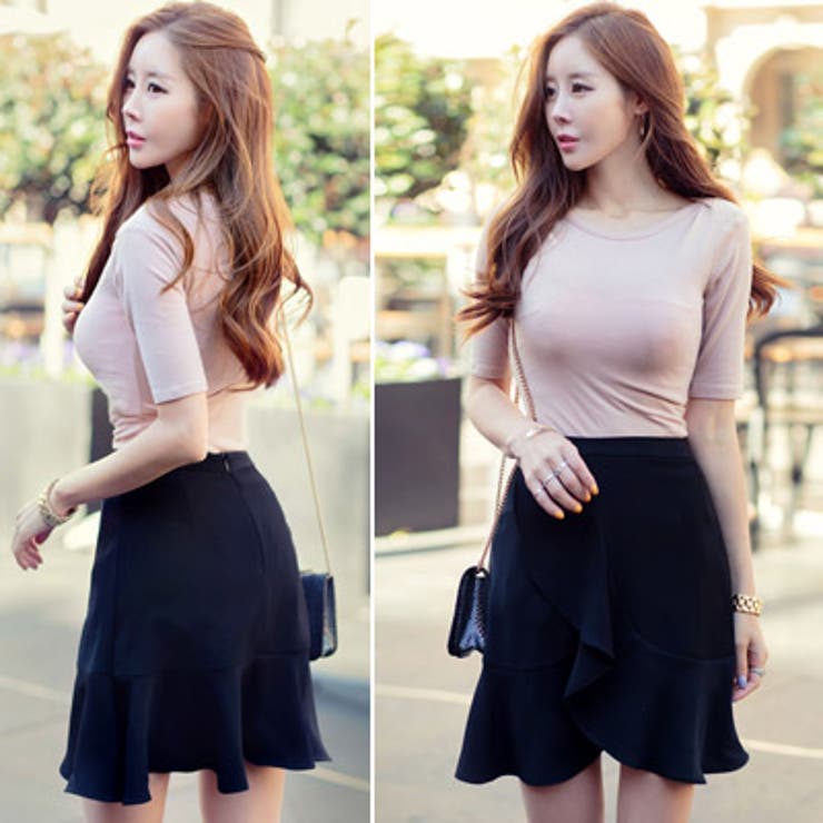 オリジナル商品】【sk17321】ひらひらとしたフリル裾がフェミニン♪裾