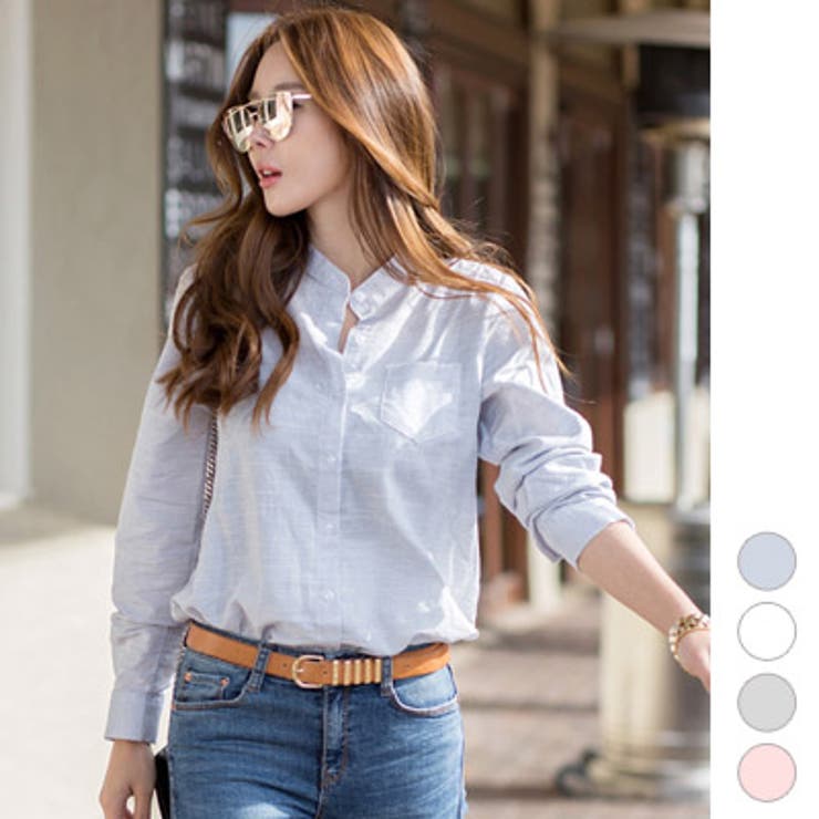 流行りに流されないベーシックなアイテム チャイナネック長袖シャツ 品番 Kw Kawaicat カワイキャット のレディースファッション通販 Shoplist ショップリスト