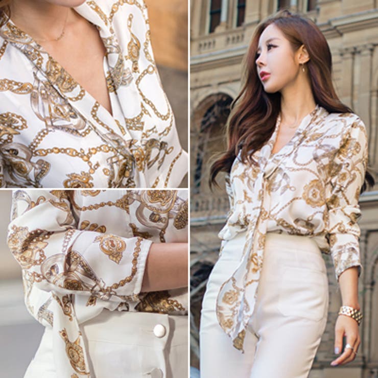 cccmalieシーマリー　キャップスリーブ半袖ブラウスFリボンスカーフ使用可能 cccmalieシーマリー キャップスリーブ半袖ブラウスFリボン