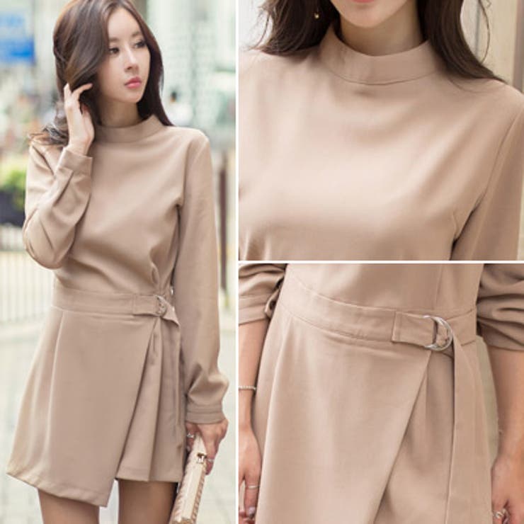 まるでワンピースのような技ありデザイン♪ハイネック長袖オールインワンショートパン… | KawaiCat | 詳細画像2