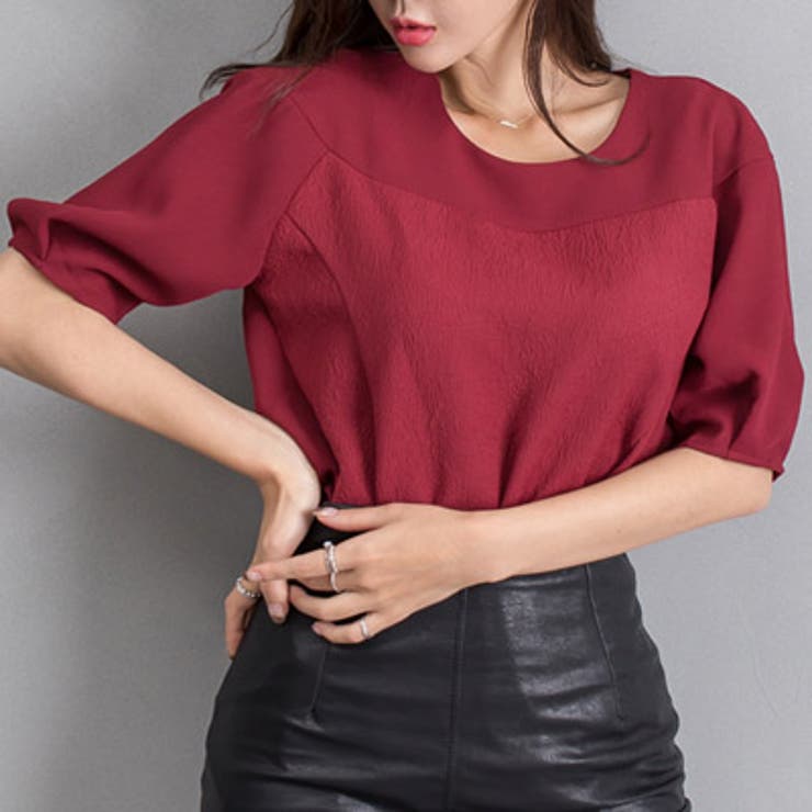 【ts17546】高級感のある素材感でエレガントなデザイン♪SJバルーン五分袖ブ… | KawaiCat | 詳細画像8 