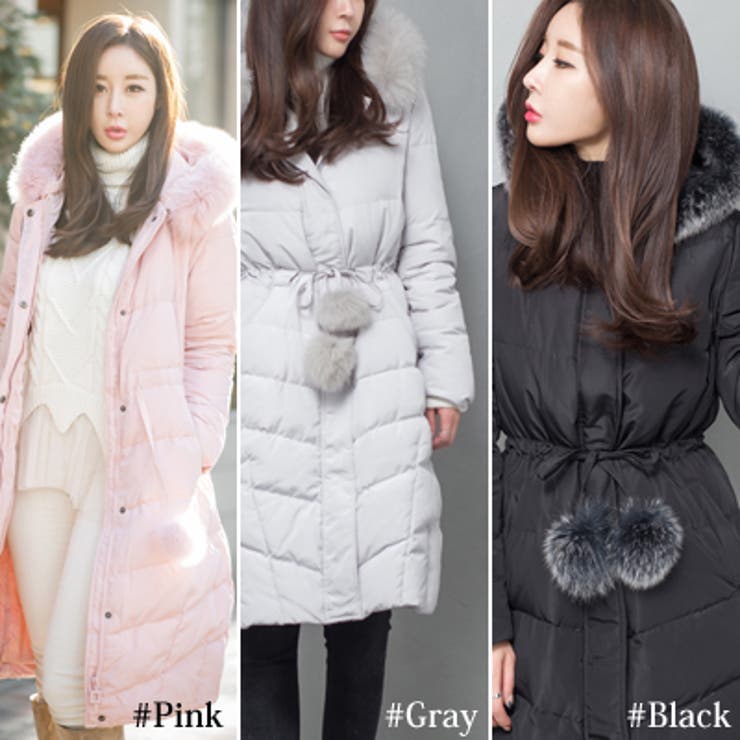 保留中。大特価！超軽量ゆったり暖かリアルファーコート。サイズ15号。 ファーのポンポンがポイント♪リアルラクーンファー中綿ダウンロング