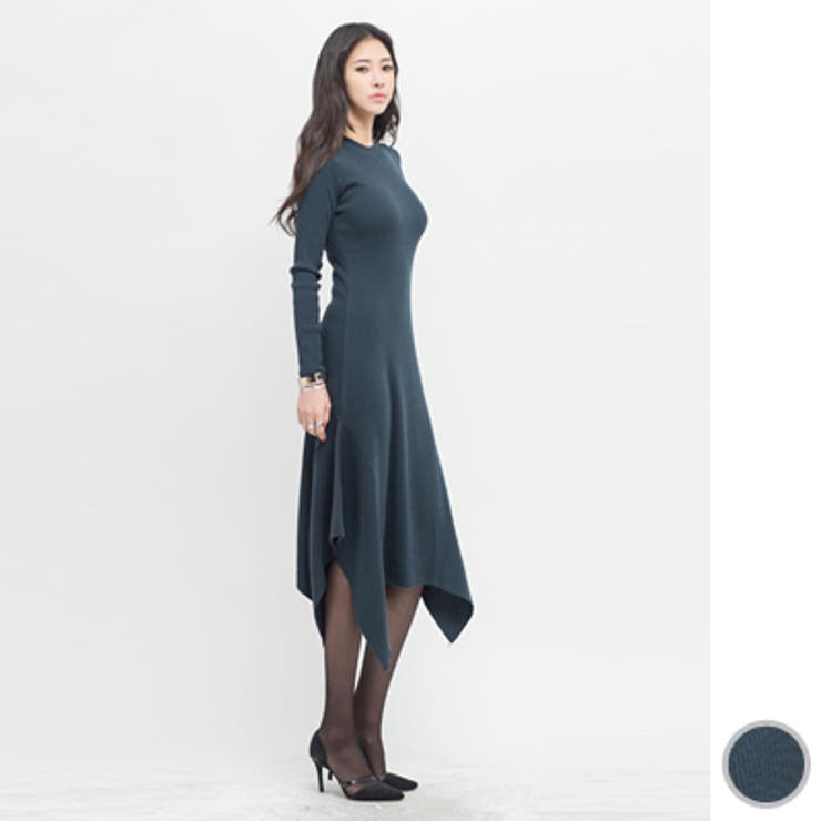 【op17813】裾のフレアが女性らしい♪アンバランス丈リブニットフレア長袖ロン… | KawaiCat | 詳細画像1 