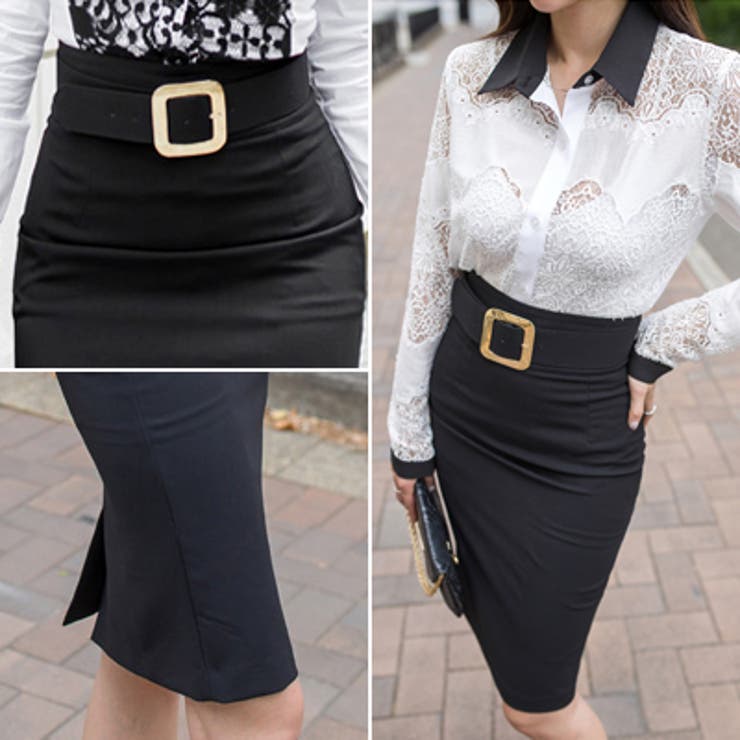 ハイウエストが脚を長く見せる ハイウエスト膝 丈タイトスカート 品番 Kw Kawaicat カワイキャット のレディースファッション通販 毎日送料無料 Shoplist ショップリスト