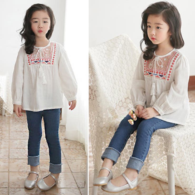韓国子供服デニムジーパンジーンズパンツカジュアルロールアップウエストゴム男の子女の子子供服男女共用レギンスキッズ100cm110cm120cm130cm140cm