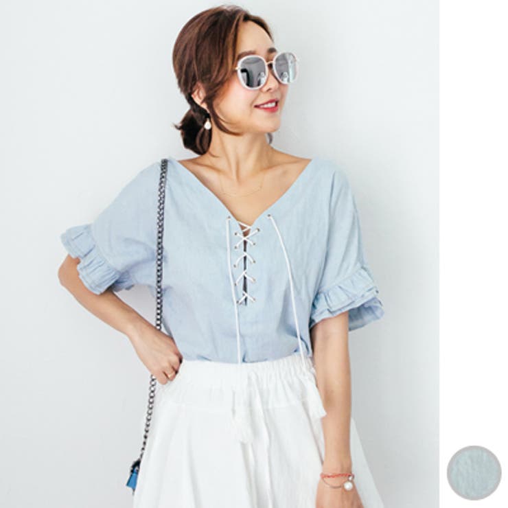 【ts19077】ブラウス レディース 半袖 | KawaiCat | 詳細画像1 