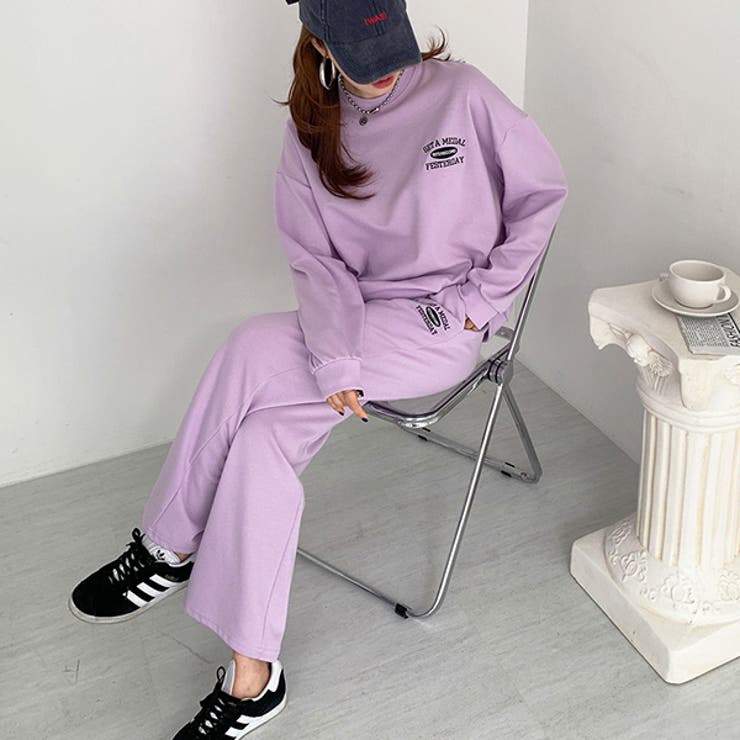 昭和レトロ　エレッセ　レディース　スウェット上下セット　ピンク セットアップ スウェット レディース[品番：KW000019369]｜KawaiCat