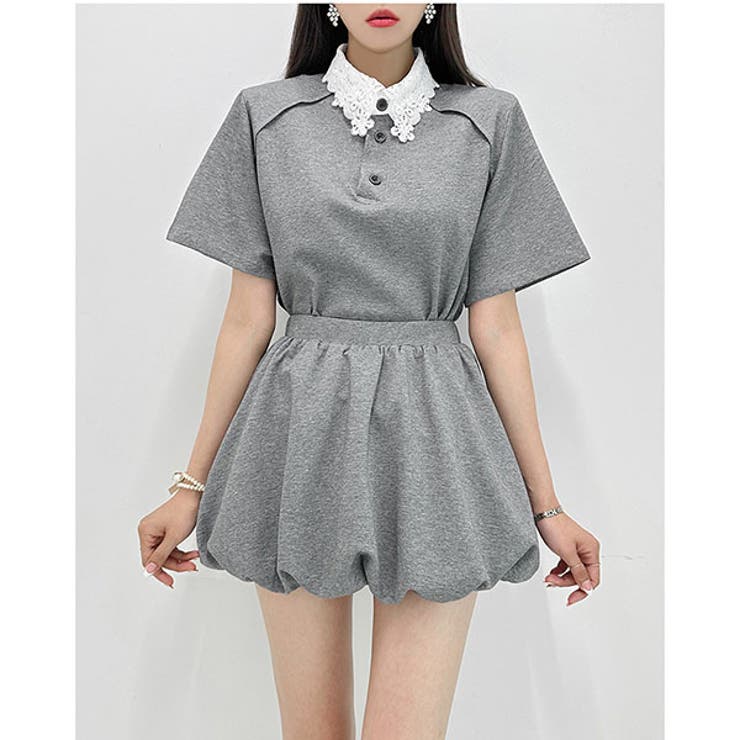 人気 ブランド 服をチェック - 最新トレンドファッション セットアップ レディース 半袖[品番：KW000020970]｜KawaiCat ひざ丈スカート