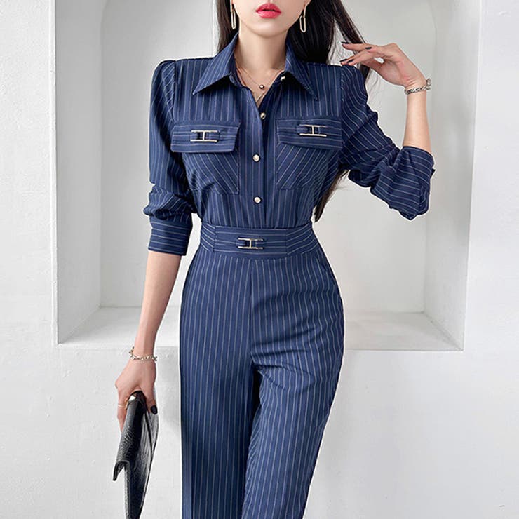 【2XL】美品✨KANSAI セットアップ ストライプ グレー 2XL】美品✨KANSAI セットアップ ストライプ グレー