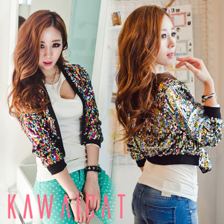 キラキラ目を引くスパンコールでインパクト大◎高級感漂うカラースパンコールショート… | KawaiCat | 詳細画像1