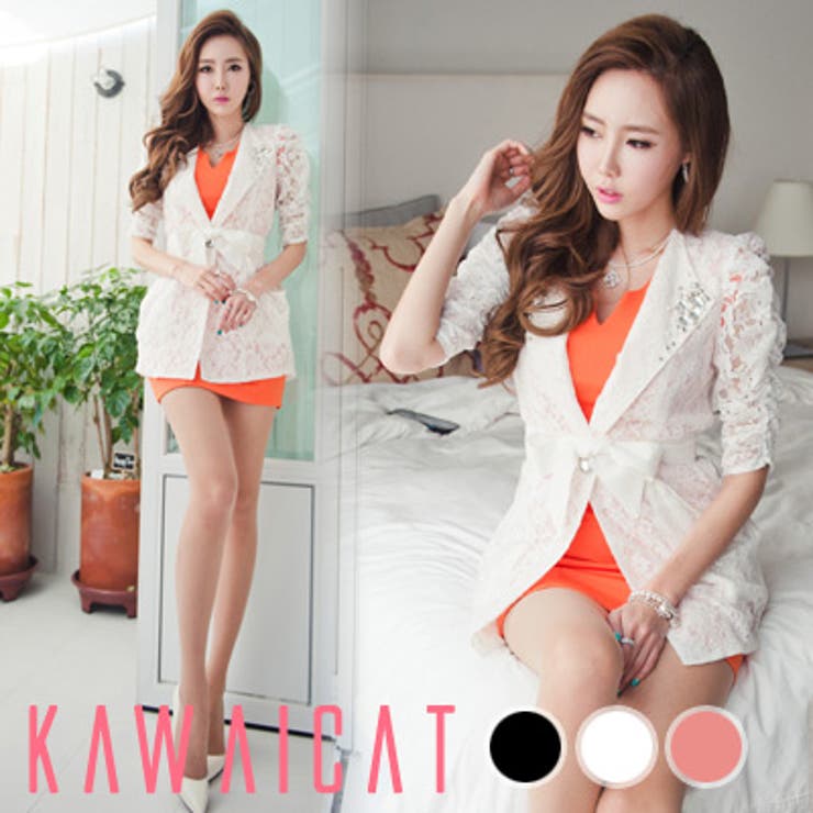 【jk8485】フェミニンながらも高級感を与えてくれる総レースデザイン 肩シャー… | KawaiCat | 詳細画像1 