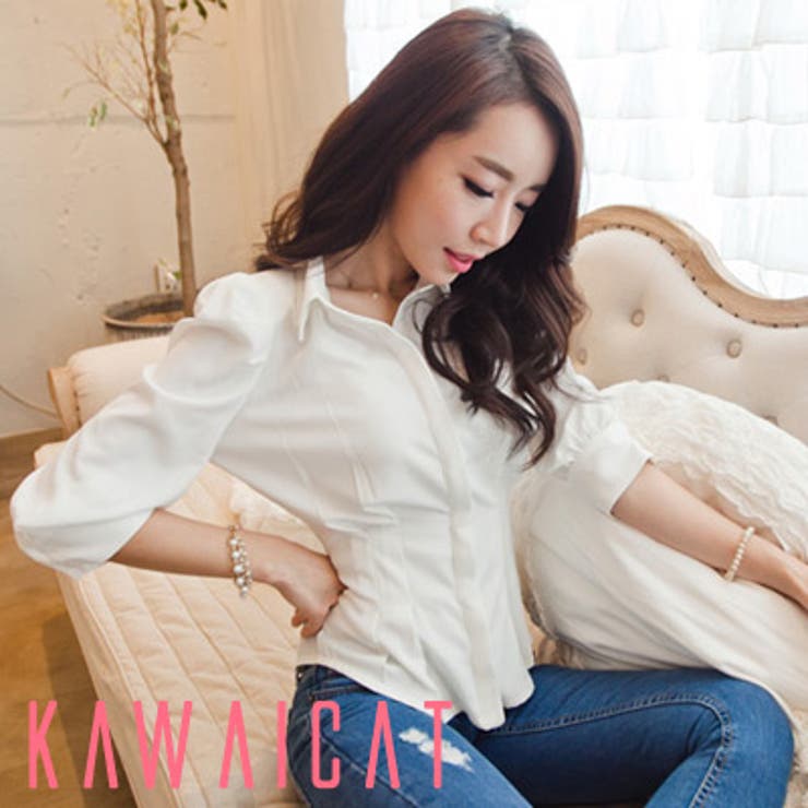 シンプルで色んなアイテムと合わせやすい腰ピンタックボリュームブラウス | KawaiCat | 詳細画像1