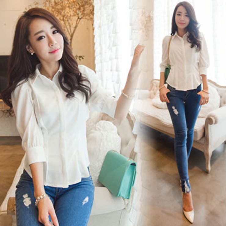 シンプルで色んなアイテムと合わせやすい腰ピンタックボリュームブラウス | KawaiCat | 詳細画像2