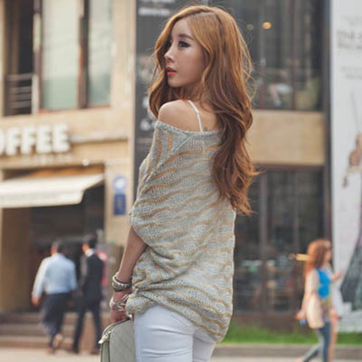 通気性も良く夏まで着用可能!波模様のカジュアルルックな金糸MIXデザインロング… | KawaiCat | 詳細画像4