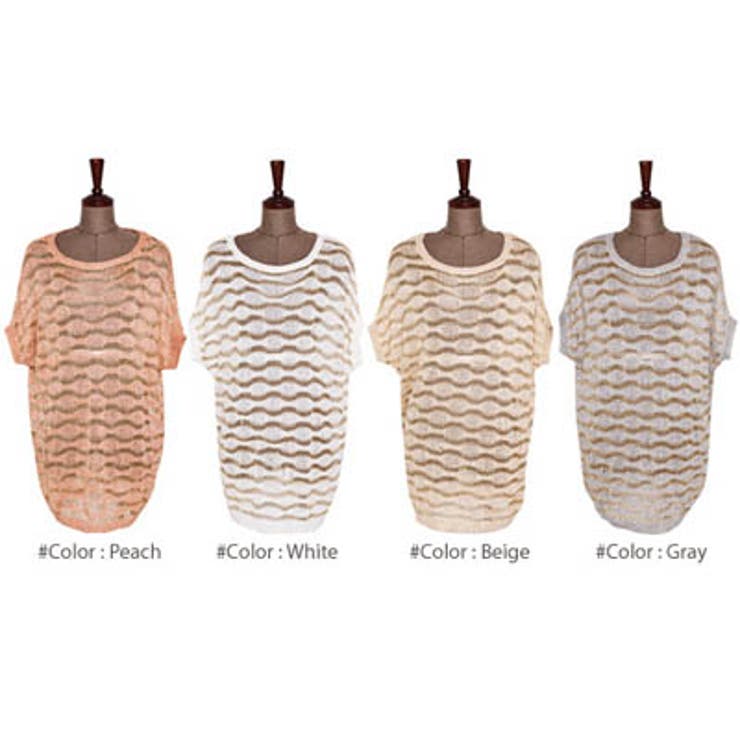 通気性も良く夏まで着用可能!波模様のカジュアルルックな金糸MIXデザインロング… | KawaiCat | 詳細画像7