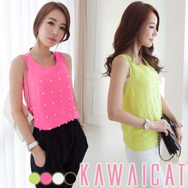 【ts8631】装飾デザインでトレンド感を演出してくれる真珠ポイントシフォンノー… | KawaiCat | 詳細画像1 