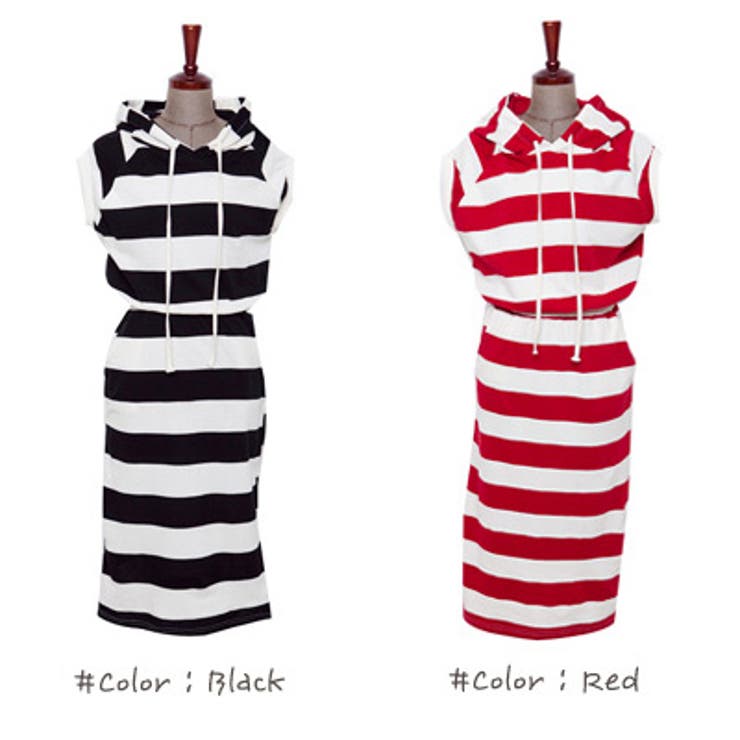 ラフな雰囲気で着こなしやすいカジュアルアイテム♪バンディングフード付きボーダーノ… | KawaiCat | 詳細画像4