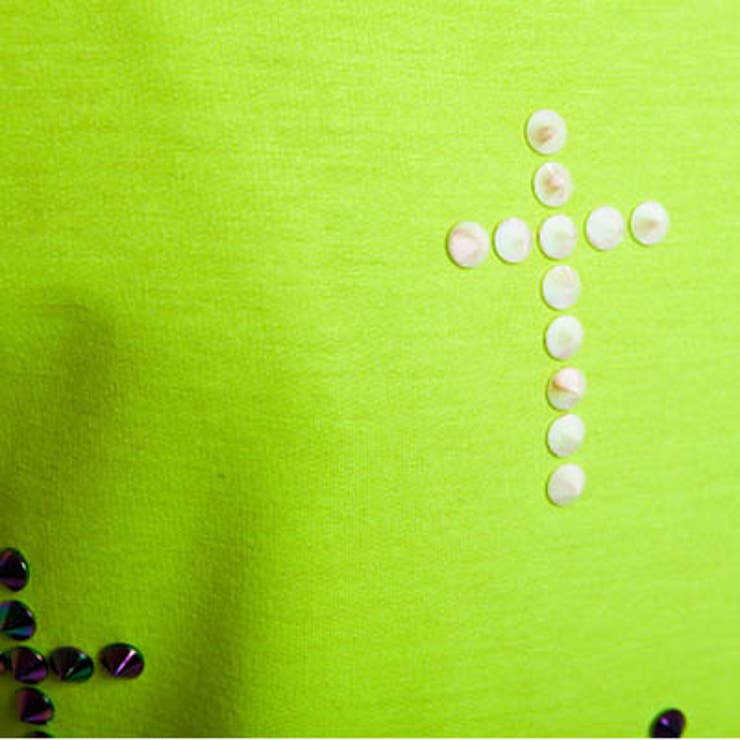 トレンドの装飾デザインでポイントを与えたクロススタッズデザインポイントカットソー… | KawaiCat | 詳細画像6