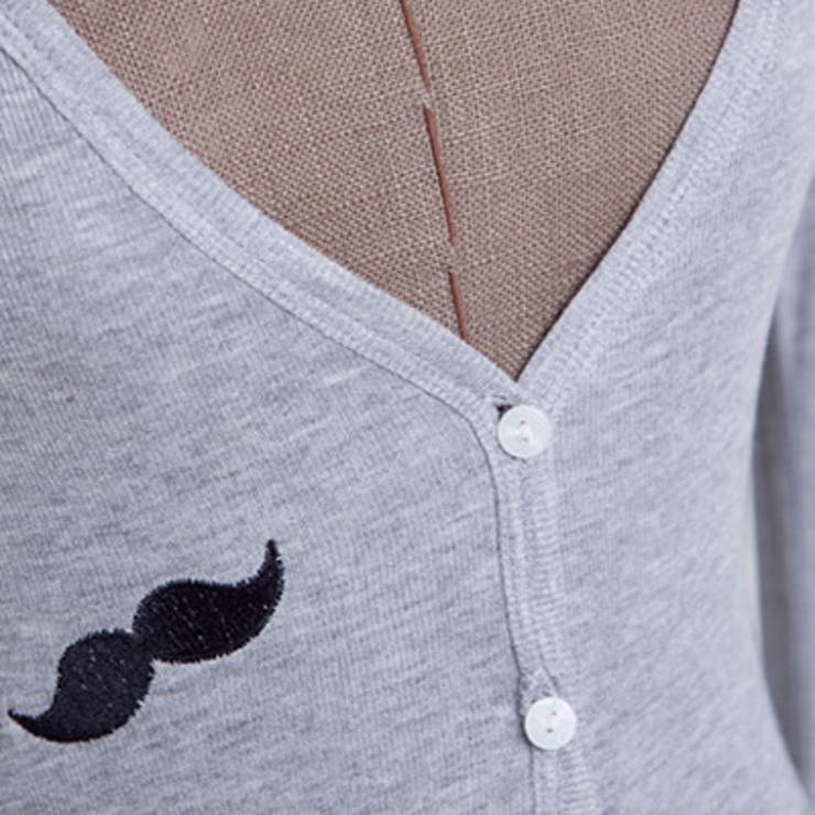【jk9372】 柔らか素材で着心地の良いヒゲ刺繍ロングカーディガン | KawaiCat | 詳細画像8 