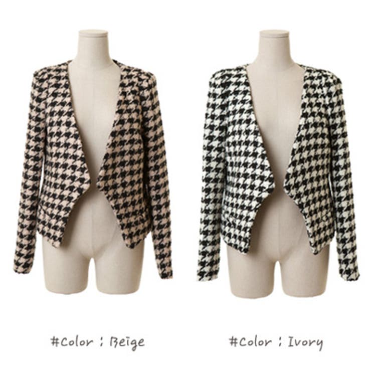 【jk9879】ワンピースにもパンツにもマッチするショート丈デザイン 千鳥柄ノー… | KawaiCat | 詳細画像7 