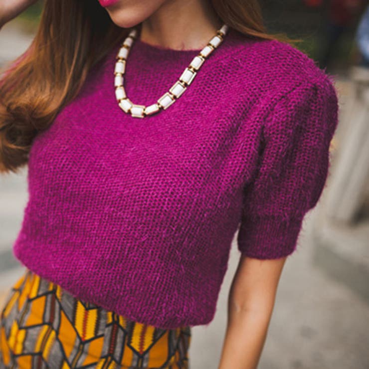 【ts9912】 清楚でフェミニンな印象を与えてくれる半袖ニットソー アンゴラパ… | KawaiCat | 詳細画像6 