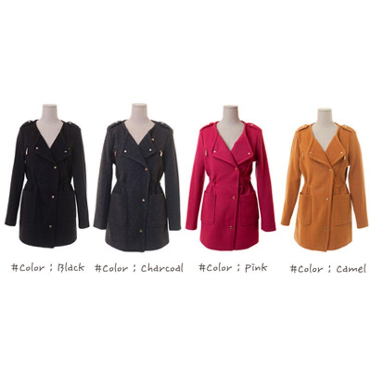 【jk9962】秋冬NEW♪シンプルながらもスタイリッシュにきまるノーカラーウー… | KawaiCat | 詳細画像7 