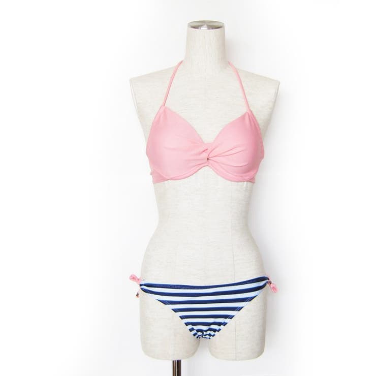 水着 ホルターネック ビキニ ボーダー 三角ビキニ 【ベーシック】 | K-city | 詳細画像2 