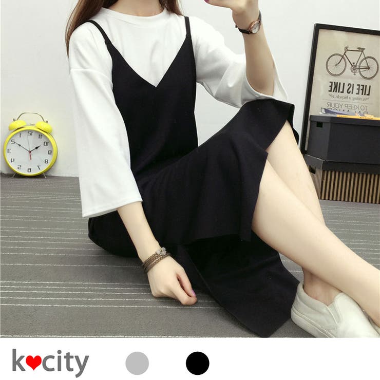 トップス付き ニットワンピース キャミワンピース[品番：NX000005553  