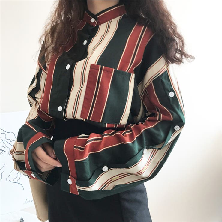 ブラウス シャツ レディース トップス シフォン ストライプ 長袖 | K-city | 詳細画像9 