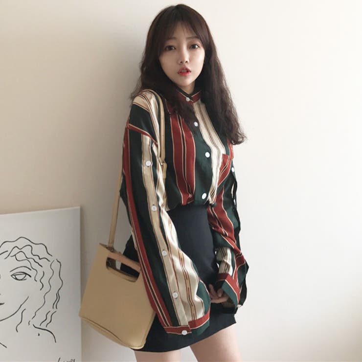 ブラウス シャツ レディース トップス シフォン ストライプ 長袖 | K-city | 詳細画像10 