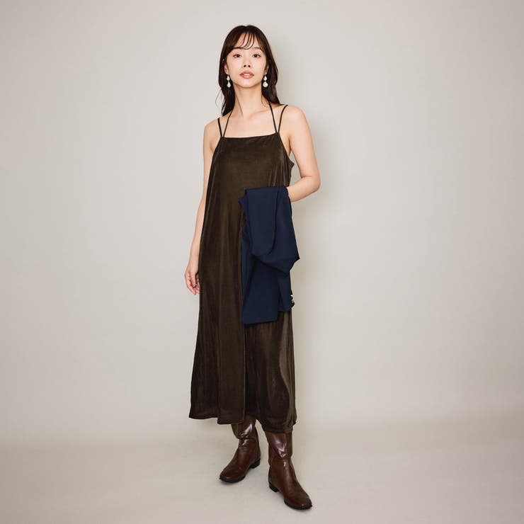 シアーベロアダブルストラップキャミドレス≪手洗い可能≫ | QUEENS COURT | 詳細画像7 