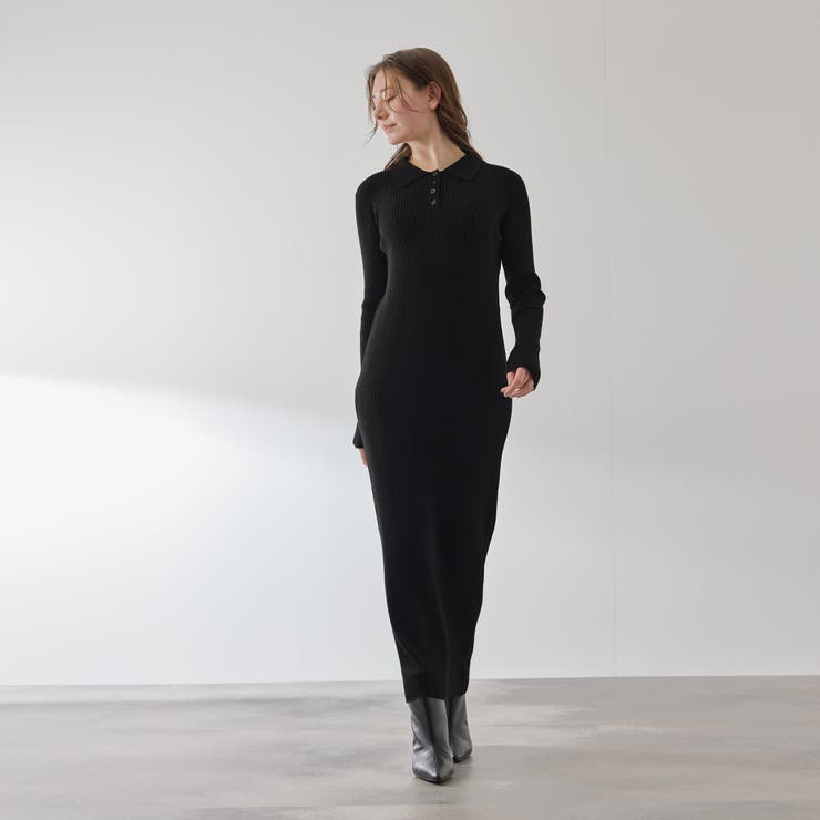 ポロカラーリブニットワンピース≪手洗い可能≫ | QUEENS COURT | 詳細画像2 