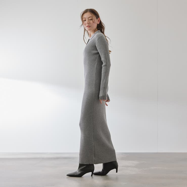 ポロカラーリブニットワンピース≪手洗い可能≫ | QUEENS COURT | 詳細画像4 