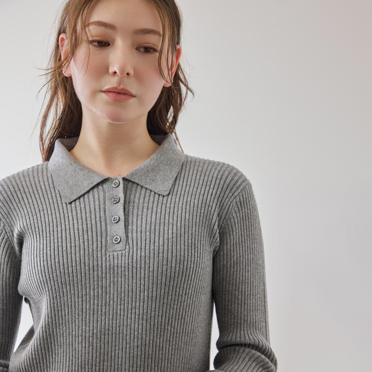 ポロカラーリブニットワンピース≪手洗い可能≫ | QUEENS COURT | 詳細画像6 